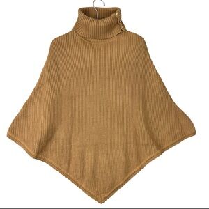 MCHAEL KORS Turtleneck Shaker Stitch Poncho